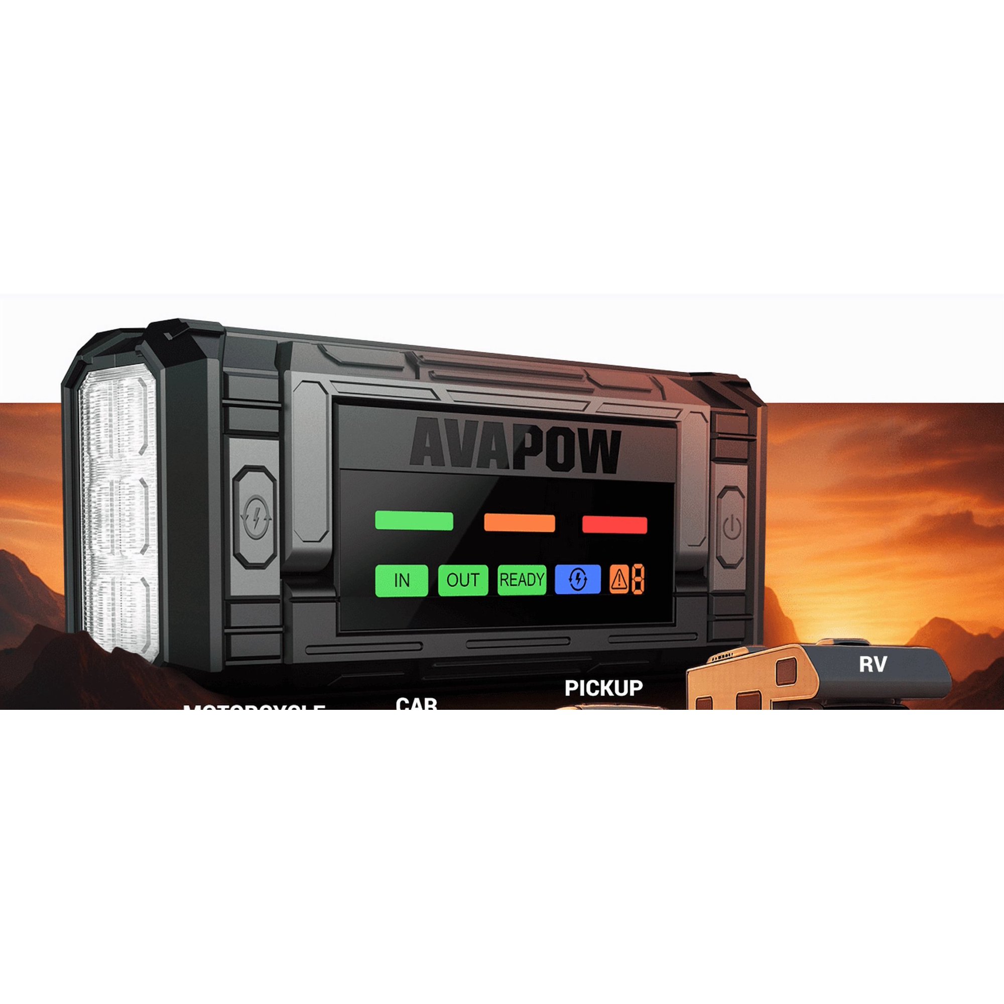 AVAPOW TM18 Jump Starter with Air Compressor,Portable Car Battery Booster with 150PSI Auto-Shutoff Tire Inflator